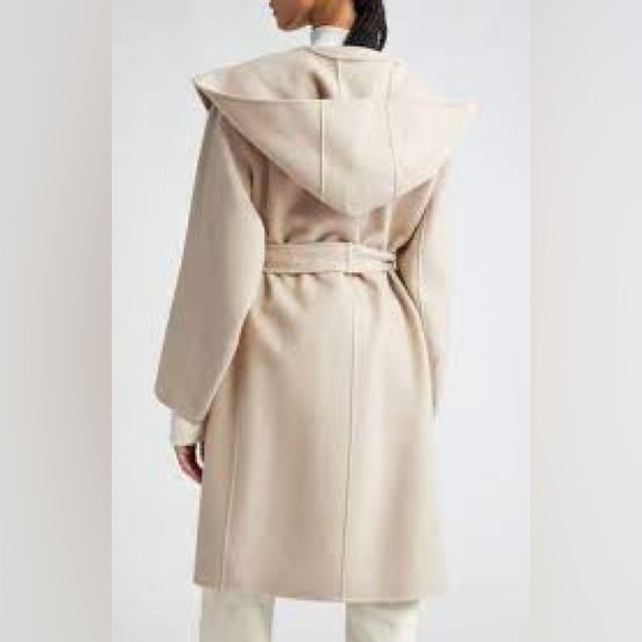 NWT ‘S Max Mara ‘Priscilla’ Sand Midi Wrap 100% Virgin Wool Coat Size: M/L Fall - Picture 4 of 9